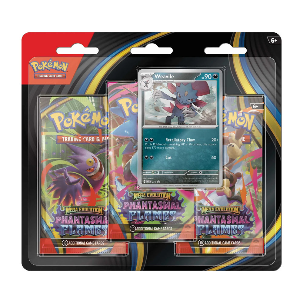 Pokémon TCG: Mega Evolution Phantasmal Flames 3 Pack Booster Blister (Weavile)