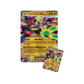 A jumbo Pokémon trading card featuring Mega Zygarde, shown upright with a regular angled view of the same card overlapping at the bottom right on a plain white background.