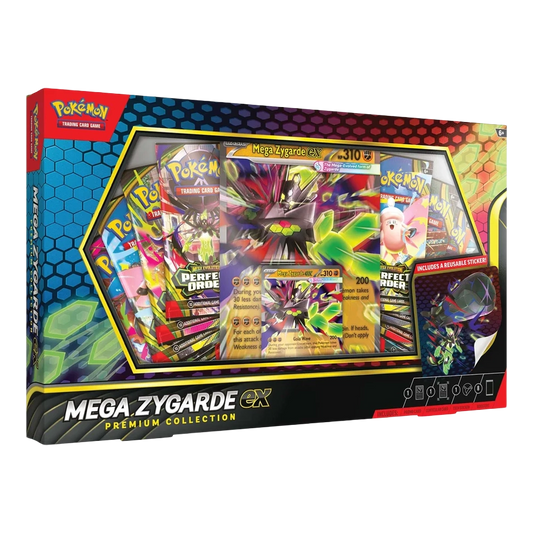 Pokémon TCG Mega Zygarde ex Premium Collection with 8 booster packs, foil promo, oversized lenticular card and tech sticker