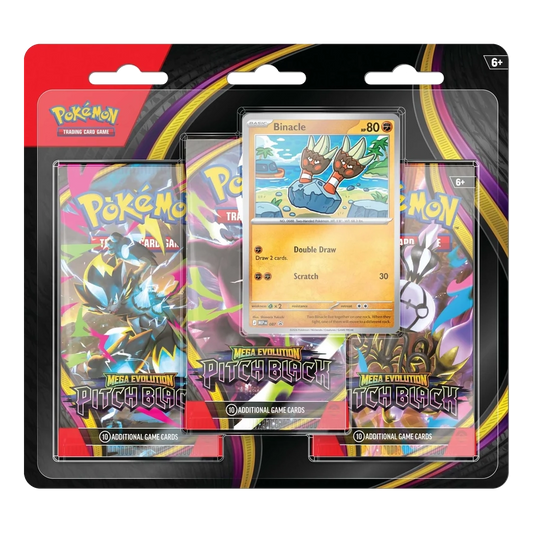 Pokémon TCG Pitch Black 3 Pack Blister with Binacle promo card and three booster packs
