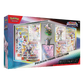 Pokémon Trading Card Game box set for Prismatic Evolutions, featuring a premium figure collection display with multiple illustrated cards, a figure, and decorative panels on the front of the retail packaging.