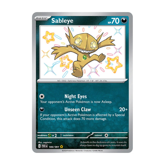 Sableye (Shiny) 184/091 - Paldean Fates - Single Card