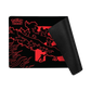 A black Pokémon Trading Card Game playmat with a Moltres graphic and a curled-up black underside, shown on a plain white background.