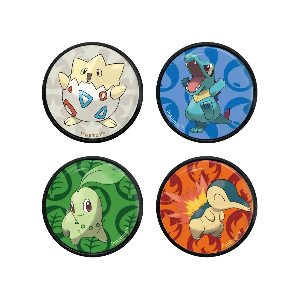 Deck box identifiers featuring Cyndaquil, Chikorita, Totodile & Togepi