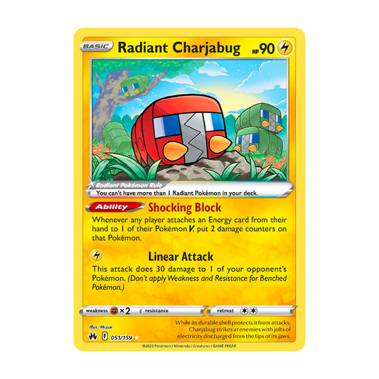 Radiant Charjabug 051/159 - Crown Zenith - Single Card