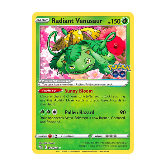 Radiant Venusaur 004/078 - Pokémon GO - Single Card