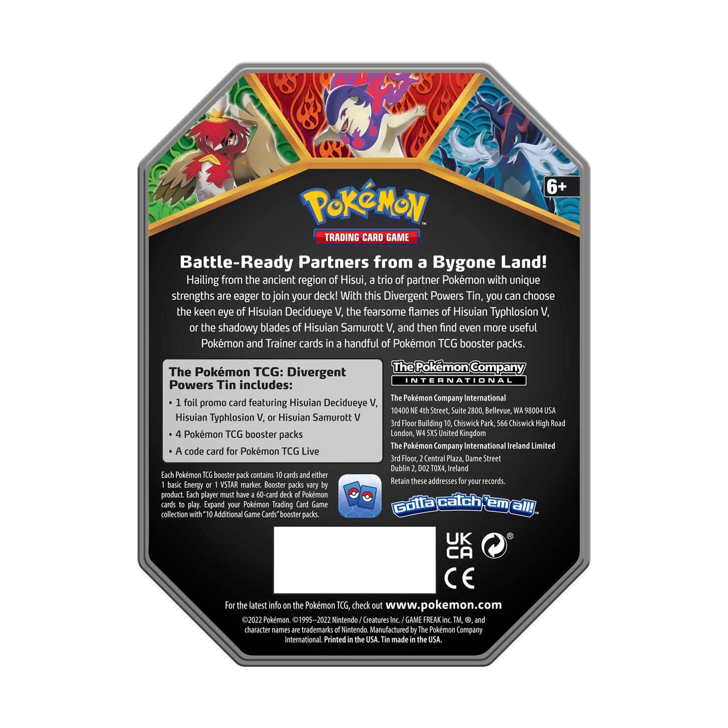 Divergent Powers Tin (Hisuian Samurott V) - Pokémon TCG