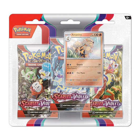 Scarlet & Violet 3 Pack Booster Blister (Arcanine)