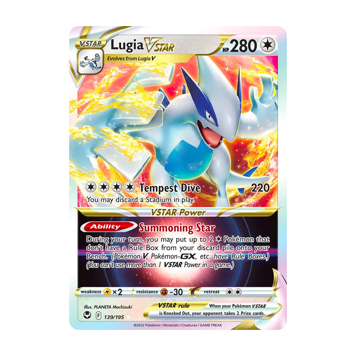 Lugia VSTAR 139/195 - Silver Tempest - Single Card