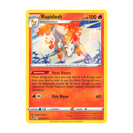 Rapidash (Holo) 022/195 - Silver Tempest - Single Card